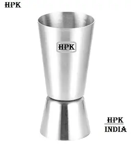 Hpk-India Stainless Steel Double Side Peg Measure & Cocktail Shaker Drink Measuring Bar Tool 30/60Ml