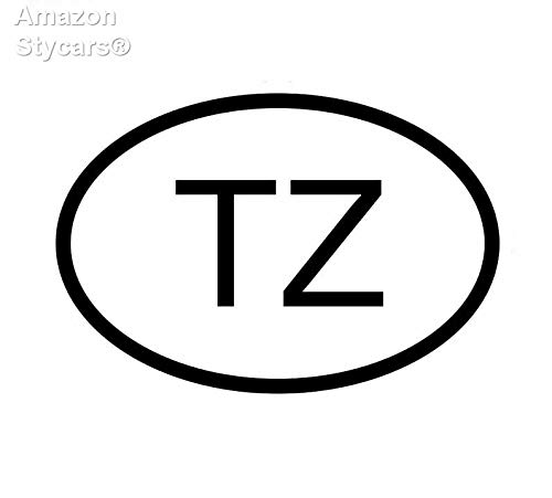 Preisvergleich Produktbild Stycars® 14.5Cm*9.8Cm Tz Tanzania Country Code Oval Car Sticker Vinyl Decal Black