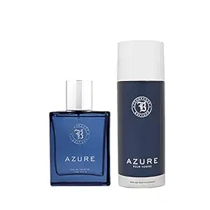 Fragrance & Beyond Azure 2 pcs Gift Set for Men |100 ml Eau De Toilette | 150 ml Body Deodorant | Long Lasting Fragrance | Made In India |