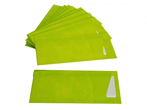 10 Serviettentaschen Maigrün Tischdeko Kommunion Konfirmation Bestecktasche Deko - 3