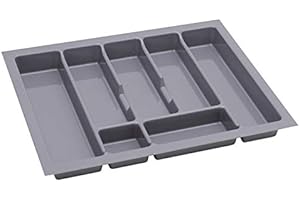 ALUSFERA Portaposate da Cassetto 60cm - Universale Organizer Cassetti Cucina - Porta Posate Cucina Cassetto - Divisori per Cassetti Cucina - Durevole Portaposate da Cassetto 530x430mm - Argento