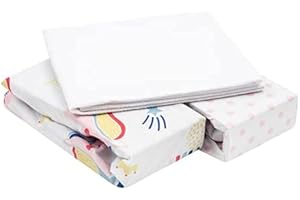 FlyIdeas Set 2 Lenzuola Lettino Neonato 60x120 + 1 Coprimaterasso Culla Impermeabile – 100% Cotone – Lenzuola con Angoli per Lettino con Sbarre, Materasso 60x120 e Lettino da Campeggio