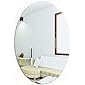 POLOMAN Flexible Mirror Sheets Self-Adhesive Plastic Mirror Tiles Non-Glass Mirror Stickers for Home Decoration (Oval…