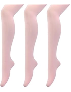 MANZI 3 Paar Frauen Mädchen Basic Cabrio Ballett Tanz Strumpfhosen mit variablem Fuß,Kinder,Erwachsene 40 den