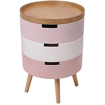 Amazon.de: Costello® Weißer Kommoden-Nachttisch, Beistelltisch mit 2, 3