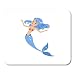 Produktbild Mouse Pads Colorful Happy Mermaid with Blue Hair Fish Tail and Red Shell Bra Cartoon Mythical Sea Creature Swimming Mouse Pad