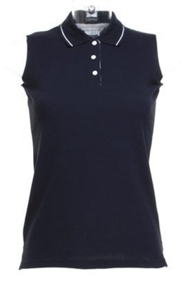 Sleeveless Polo Navy/White