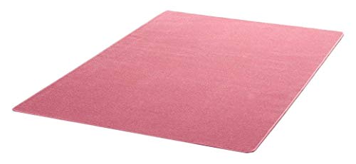 HANSE Home Kurzflor Uni Nasty rechteckig Teppich rund Bettumrandung Stufenmatten Treppenschoner unifarben Treppenschutz Treppenstufe, Polypropylen, pink, 200 x 200 x 0.9 cm