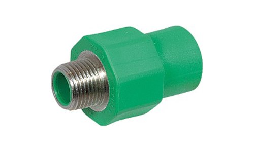 Aqua-Plus - PPR Rohr Kupplung AG d = 32 mm x DN 20 (3/4"), grün