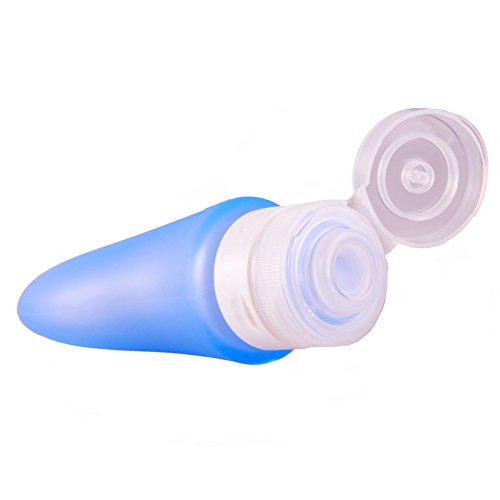 MyFriday Silikon-Reise-Flaschen, ausdrückbar und nachfüllbar, Reisebehälter, ohne BPA, TSA Fluggesellschaft zugelassen, Handgepäck, auslaufsichere Flasche, 35 ml, 3er-Pack - 3
