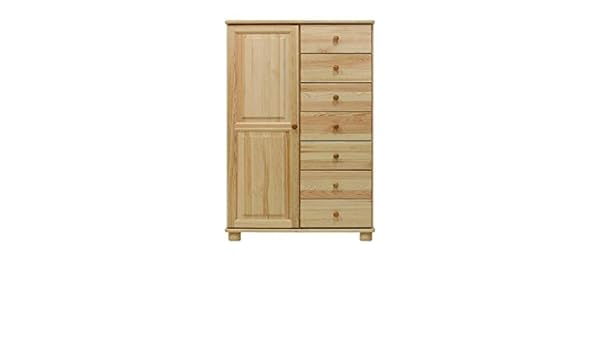 Wardrobe Solid Natural Pine Wood 015 Dimensions 139 X 90 X 42 Cm