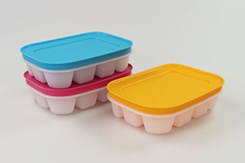 TUPPERWARE Eiswürfler Gefrier-Behälter mini Eiskristall pink-weiß+blau+orange 11293 - 2