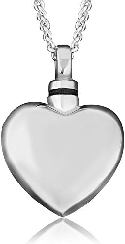 Uniqueen Cremation Jewellery Heart Urn Ashes Pendant Necklace Keepsake Memorial Stainless Steel