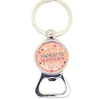 un porte-clé décapsuleur cabochon "papa"
