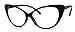 Produktbild 50er Jahre Damen Brille Cat Eye Nerdbrille Klarglas Brillengestell FARBWAHL KE (Schwarz)