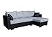 Produktbild AVANTI TRENDSTORE - Ecksofa mit Schlaf- und Bettkastenfuntion aus Kunstleder in 2 verschiedenen Farben verfügbar, ca. 230x73x140 cm (schwarz/grau)