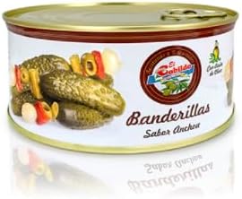 Banderillas Sabor Anchoa - El Cabildo - Pandereta 1,100 gr - Banderillas de Aceituna, Olivas, Cebolla, Pepinillos, Guindilla, Pimiento