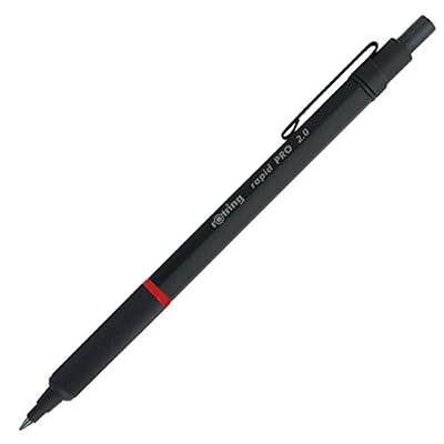 Rotring - Rapid Pro - Porte-Mines Rapid PRO Noir Mat - Utilise des mines 2 mm - Mecanisme à Poussoir