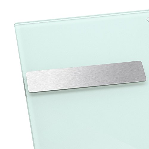 7in1 Analyse-Waage aus Glas und Edelstahl bis 180 kg Personen-Waage Gewicht, Fettanalyse, Wasseranteil, Muskelmasse, Knochengewicht, Kalorien-Bedarf und BMI (Farbe: weiß) - 5