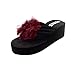 Produktbild BaZhaHei Sommer Elegante Boho Vintage Damen Frauen Mode Zehentrenner Hausschuhe Strand Sandalen Pantoffel Flach Flip Flops T-Strap Offene Thong Schuhe Classic Sommerschuhe (37, Wein)