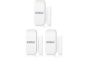 KERUI - Magnétique Fenêtre Porte Les Alarmes de Capteurs sans Fil Cambrioleur Intruder Sécurité X 3 - Alarme sans Fil Détecteur Magnétique Ouverture Porte Fenêtre Inductif Système Sécurité…