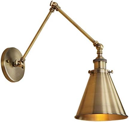 Xiao Yun ☞ ® Wall Sconce 1 Head Wrought Iron Wall Light With Swing Arm Vintage Nordic Rotatable Wall Lamps For Hallway Bedroom Dinning Table Coffee Bar Club Bronze E27 H:30 Cm ☜