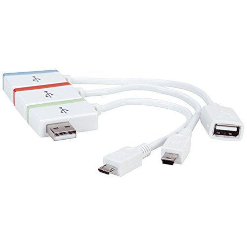 Manhattan iLynk micro/mini-USB 2.0 Hub und Adapter weiß