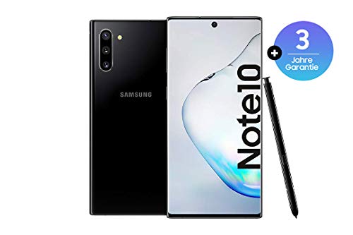 Samsung Galaxy Note 10 Smartphone Bundle (15.9cm (6.3 Zoll) 256GB interner Speicher, 8GB RAM, Dual SIM, Android) Black INKL. 36 Monate Herstellergarantie [Exklusiv bei Amazon] | Versión Alemana