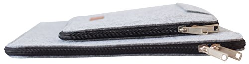 Laptop Tasche f  r 15 Zoll Laptop  Filztasche f  r Laptop  15 Zoll Notebook Tasche f  r Macbook Schutzh  lle   Zus  tzliches Fach au  en  Hellgrau Sch