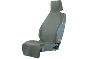 ‎SECELES 1Pc Erweitertes Wasserdichtes Autositzbezüge Handtuch mit 3 Schnallenriemen, Universal Neoprene Rutschfeste Rückseite Fleckabweisender Autoschutz Sitzauflage Waschbar für SUV Hund Kind (Graugrün)