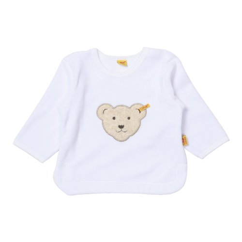 Steiff Unisex Baby Classics Nicky 0002881 Crew Neck Long Sleeve Sweatshirt, White (bright White ), 0-3 Months (Manufacturer size: 62)