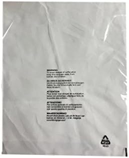 (Pack of 500) 400 x 500 mm, Clothing Garment T-Shirt Bags Clear Protection Display 5 Language Mail Sacks with Child Safety Suffocation Warning