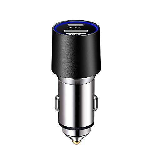 DEBEME Car Quick Charge USB Type-C PD Charger For Oppo VOOC Fast Charger QC 3.0 Quick Phone Car Charger-Black