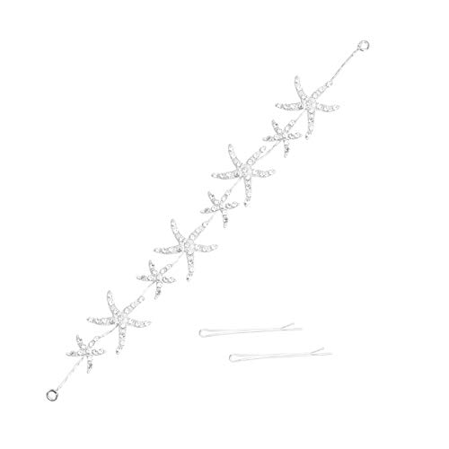 Lurrose Rhinestone Star Fishheadband Sea Star Hair Hoop Bridesmaid Tiara Bridal Crown Hair Accessories for Wedding Women Girls
