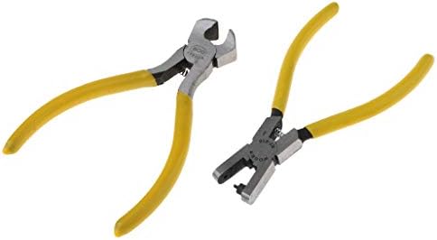 Hellery Mini End Cutting Plier Non-Slip Grip Wire Cutters and 2mm Hole Punch Pliers Watch Leather Strap Belt Eyelets Hand Tools for Jewelry Making Crafts