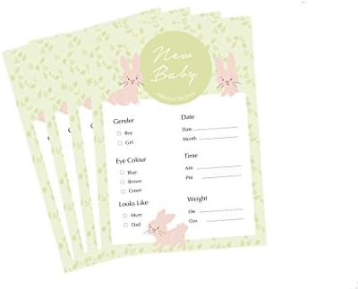 Bunny Prediction Cards Baby Shower A6 Cute Mummy To Be New Baby PACK OF 10