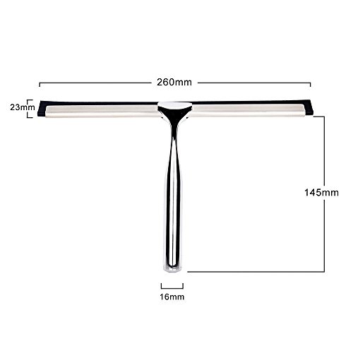 Dailyart® Edelstahl Squeegee Bad-und Duschabzieher Fensterwischer mit hochwertiger Gummilippe für streifenfreies Abziehen–Inbegriffen Wandaufhänger - 6