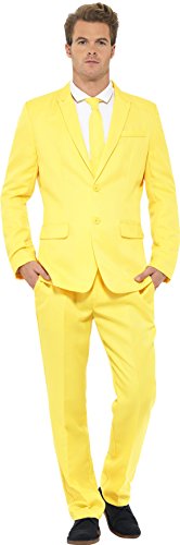 Smiffys Adult Men's Yellow Suit, Jacket, Trousers and Tie, Stand out Suits, Serious Fun, Size: XL, 23525 Smiffys Adult Men's Yellow Suit, Jacket, Trousers and Tie, Stand out Suits, Serious Fun, Size: XL, 23525
