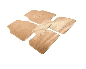 Auto Hub Standard Car Foot/Floor Mat Compatible with Honda Mobilio (Model : 2014-Till Date) (Lining Nylon Fiber Material Mat :Color: -Beige- 5 pcs)