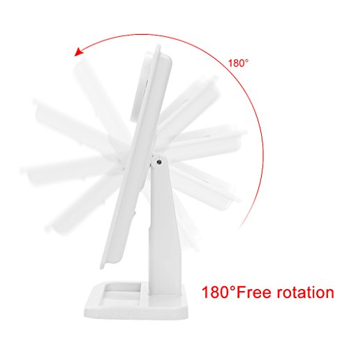 Ovonni L207A LED Touch Screen Kosmetikspiegel mit 10X Lupe 20 LEDs beleuchteter Schminkspiegel Rasierspiegel Dimmbar Batteriebetrieben weiß - 7