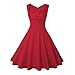 Produktbild Yesmile Vintage Kleid Frauen Solide Casual Abend Partei Petticoat Sexy 50er Cap Sleeves Rockabilly Kleider