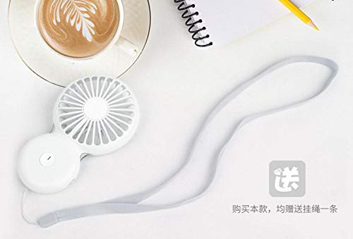 Preisvergleich Produktbild ELECTION USB Ventilator Tragbarer Kleiner Lüfter leiser Nachtlichtventilator Kopfhörer Design Wearable Necklance-Lüfter mit Led Doppeltem Windkopf(Weiß)