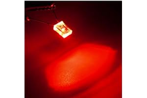 TECNOSTORE 10 LED 2 x 5 x 7 mm rectangulaires blancs rouges bleus Diodes + résistances 12 V auto moto (rouge)