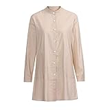 iHENGH Black Friday Weihnachten Karnevalsaktion Damen Herbst Winter Bequem Lässig Mode Frauen Täglich Lässige Lose Leinen Soild Button Solide Langarm Shirt Bluse Tops(S,Beige)