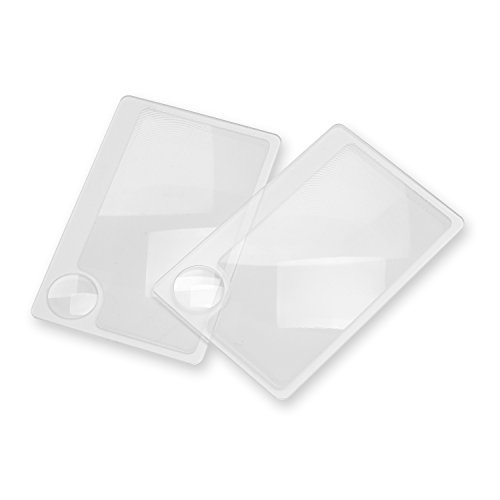 Carson WM-01 - Lupa de cartera de 2 5x 6x aumentos  transparente - Paquete de 2 unidades