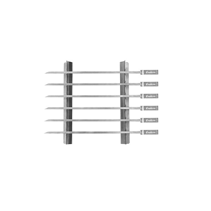 Enders Grillzubehr Schaschlikspiess Set 6 Teilig Edelstahl 42x15x3 Cm 8802