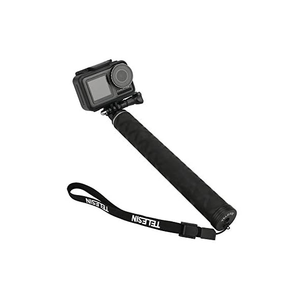AuyKoo wasserdichte Selfie Stick Stativ Verlängerung Aluminiumlegierung Handgriff Teleskop Handheld Selfie-Stangen für DJI OSMO Action Cam GoPro Hero7 Black Hero 6/5/4 Session Fusion SJCAM Akaso YI4K – Bild 3
