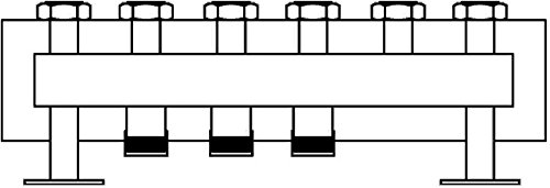 Preisvergleich Produktbild Oventrop Verteilerbalken Regumat mit Isolierung, DN 32, Stahl, Wandhalterung für 4 Heizkreise
