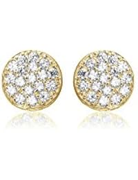 Sif Jakobs Jewellery Mujer Pendientes Sacile – 18 K oro Gallay con circonitas blancas