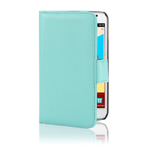 32nd Klapphülle im Brieftaschenstil aus PU-Leder für Samsung Galaxy Note N7000 (i9220), inklusive Displayschutzfolie und Reinigungstuch Blau hellblau - 2
